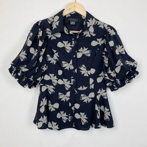 Gracia Peplum Blouse Bows Designs Sz S